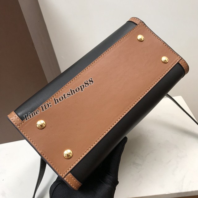 Burberry專櫃新款小號Title泰爾勒手袋 巴寶莉Vintage復古格紋手提托特包肩背女包 yxb1508